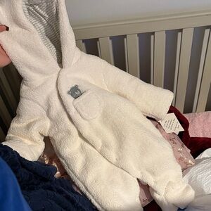 Cozy Cream Hooded Baby Jacket